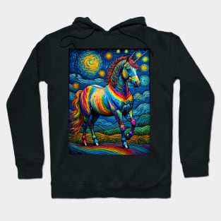 Unicorn in starry night Hoodie